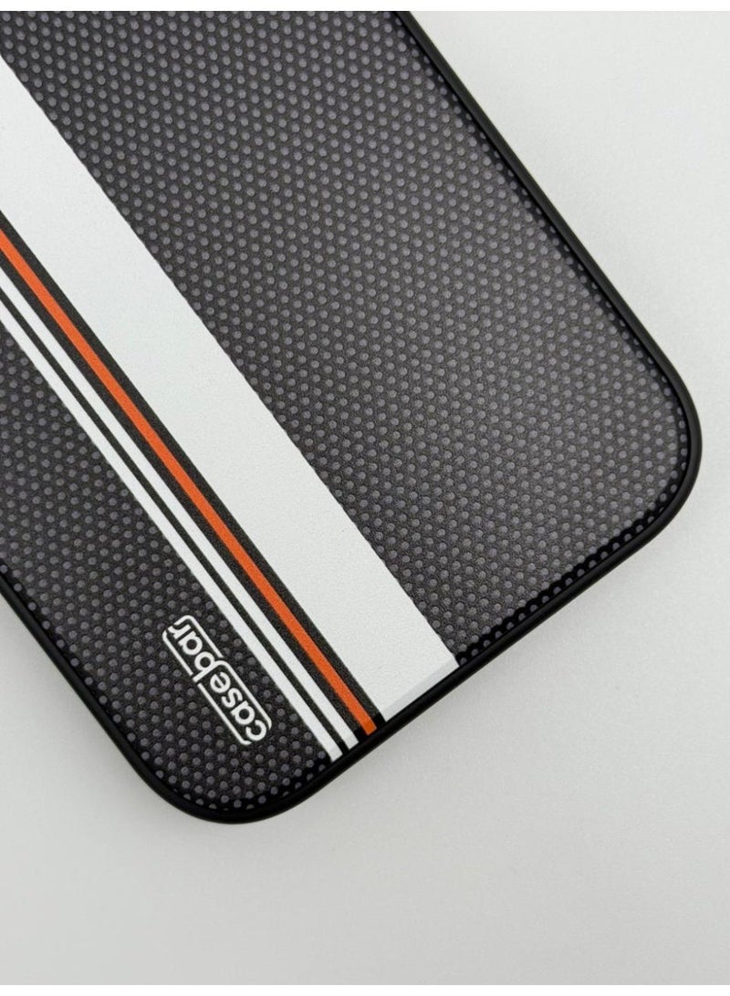 general CaseBar Retro Racing Series Case for iPhone 17 Pro Max – Dual-Color Heritage Edition – 3D Texture & Skin-Friendly Coating – Slim Shockproof Protective Cover (Black) - Image 4